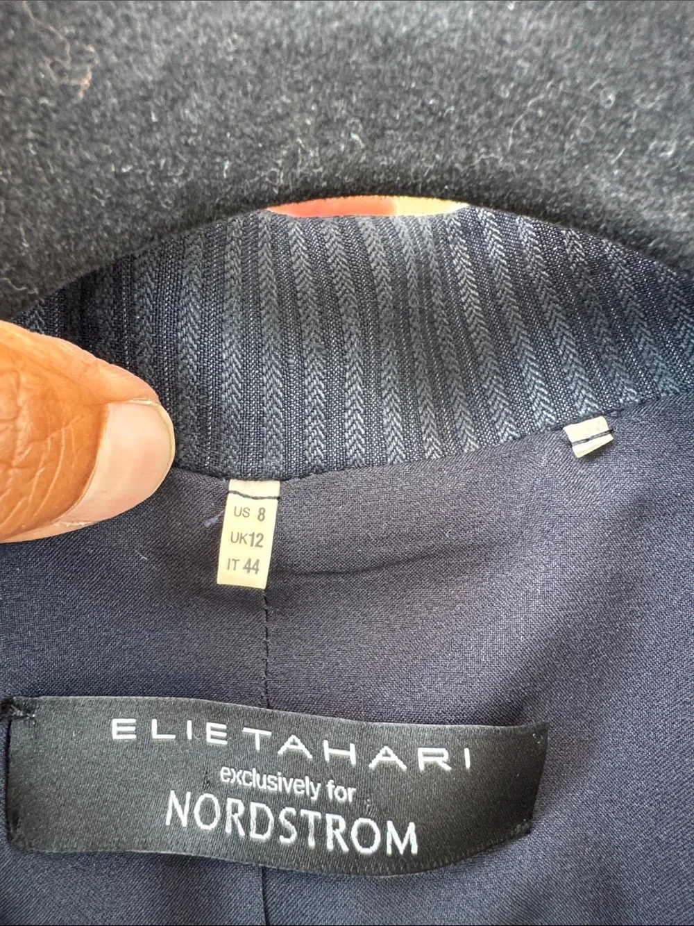 Elie Tahari Navy Pinstripe Tailored Women's Blazer